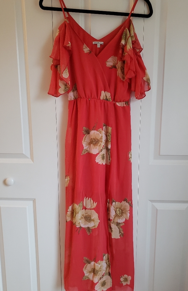 Red floral maxi